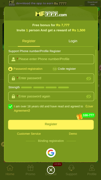 MF777 game registration